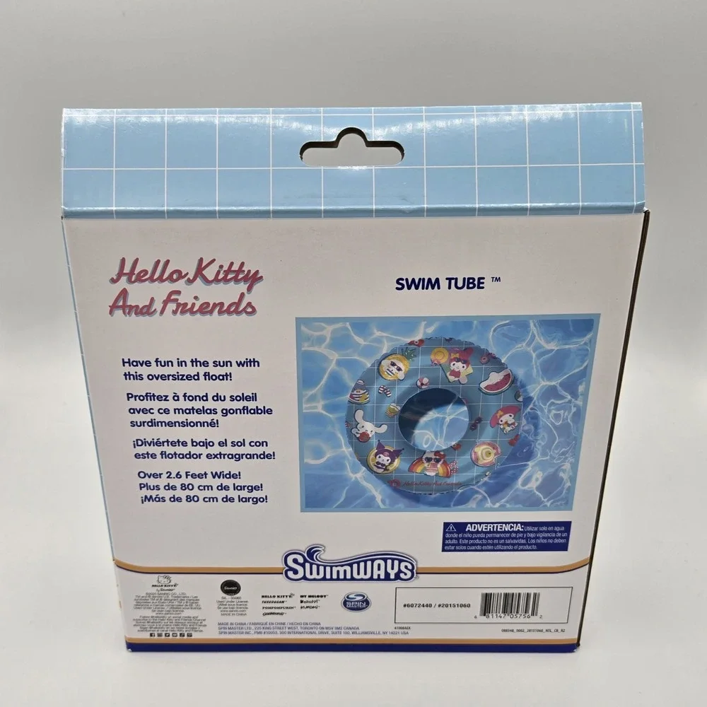 Hello Kitty and Friends Swim Tube Pool Float, Inflatable Pool Toys, Swimming New